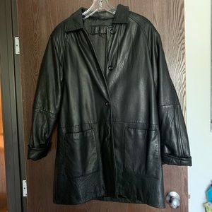 Black leather coat